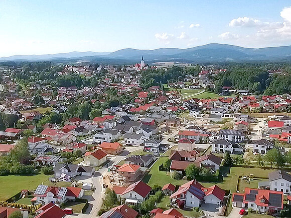 Drohnenfoto der Gemeinde Eging am See